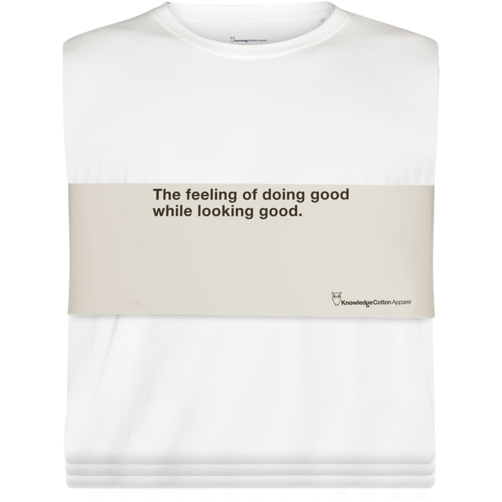 Knowledge Cotton Apparel Männer T-Shirts weisse im 3er Pack 100% Bio-Baumwolle