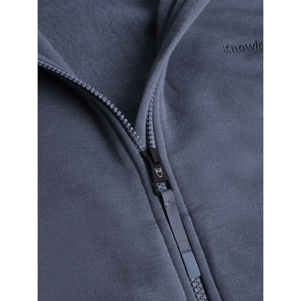 Knowledge Cotton Apparel hellblaue Damen Fleece Jacke ohne Kapuze aus Merinowolle