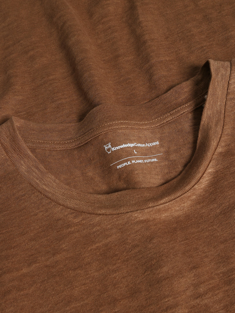 Leinen-T-Shirt ocker