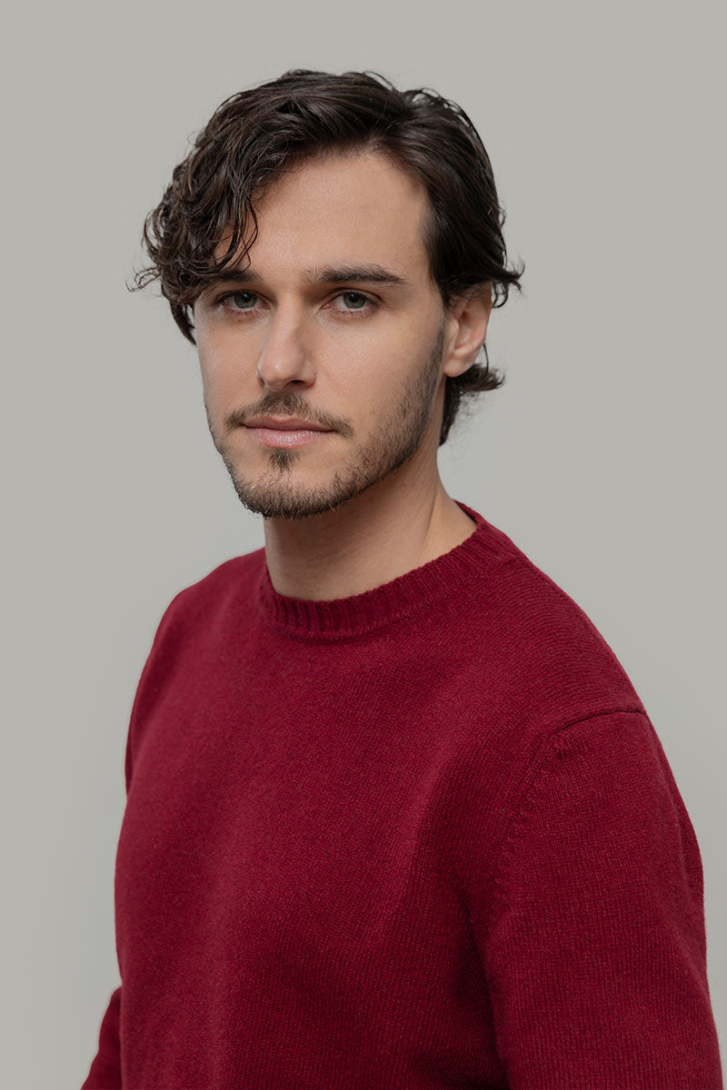 roter Pullover Romeo aus recycelter Kaschmirwolle