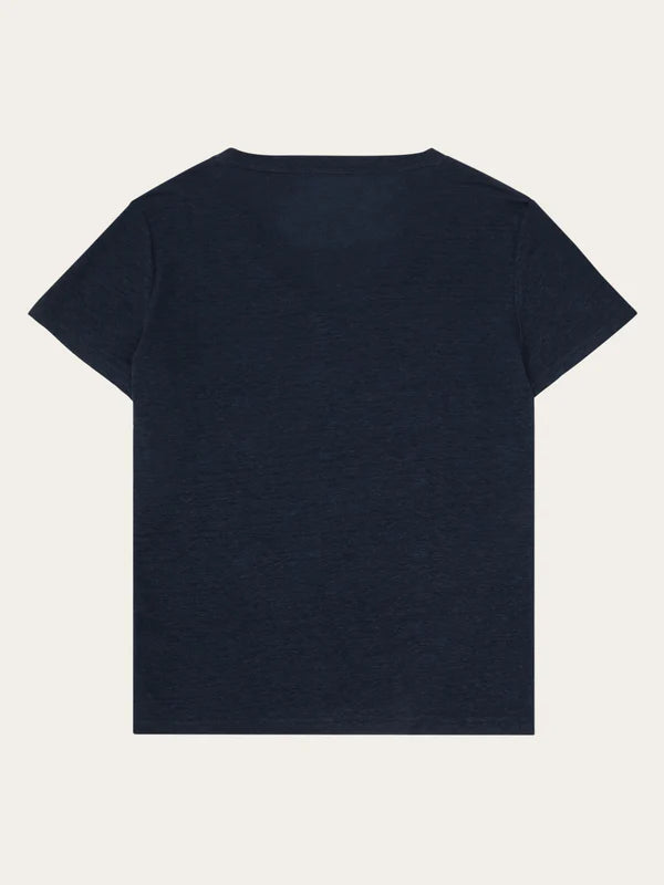 T-Shirt aus Leinen mit V-Ausschnitt