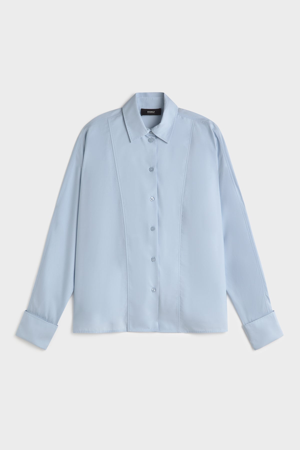Ecoalf hellblaue Bluse Crespo - oversized aus TENCEL™ Lyocell und Bio-Baumwolle