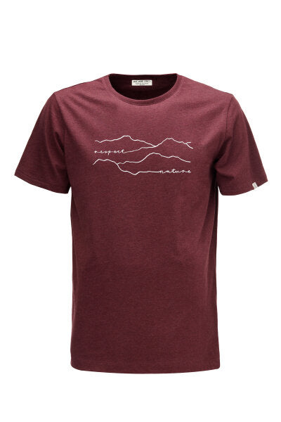 ZRCL Respect Nature Herren T-Shirt dunkelrot 100% Bio-Baumwolle