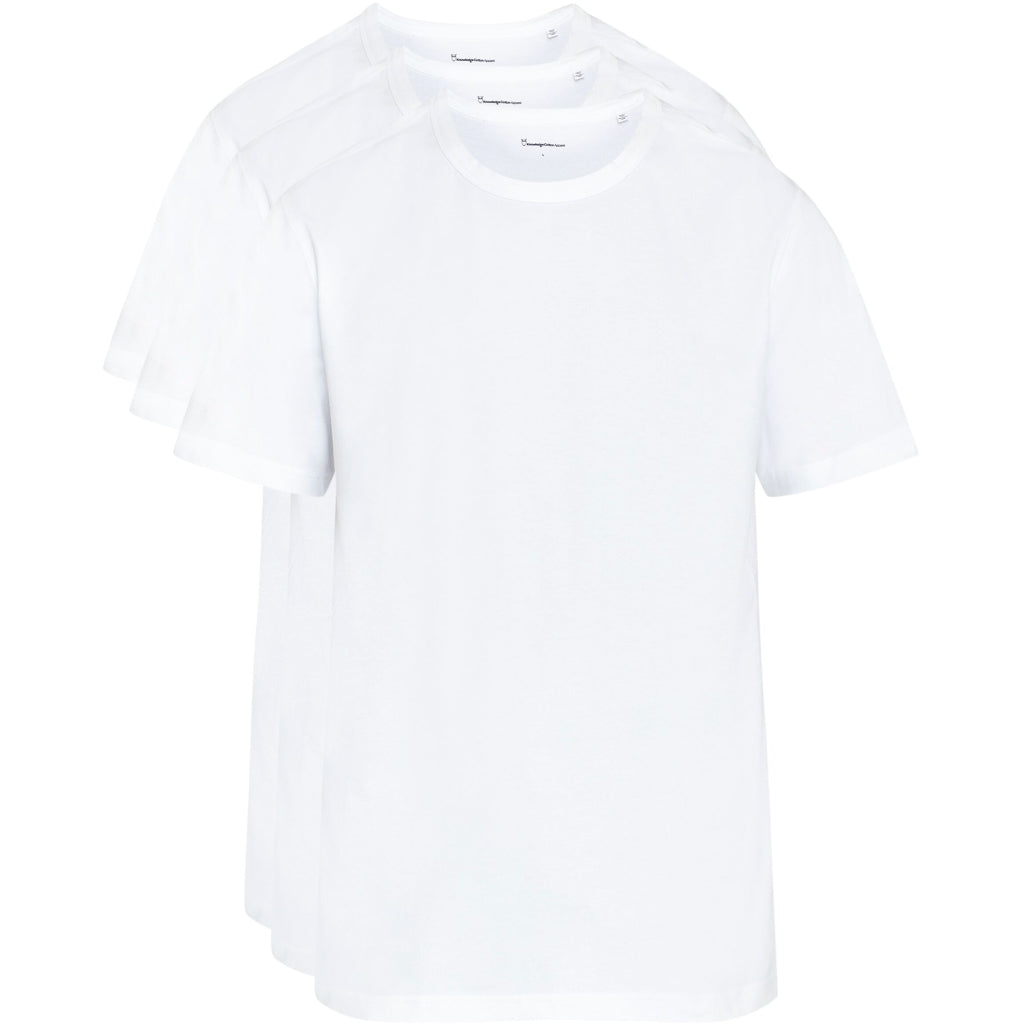 Knowledge Cotton Apparel  Männer T-Shirts weisse im 3er Pack 100% Bio-Baumwolle