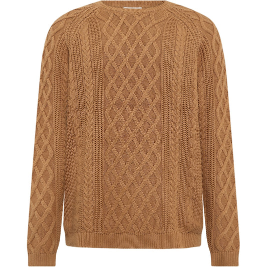Knowledge Cotton Apparel hellbrauner Strickpullover Herren aus Bio-Baumwolle GOTS zertifiziert