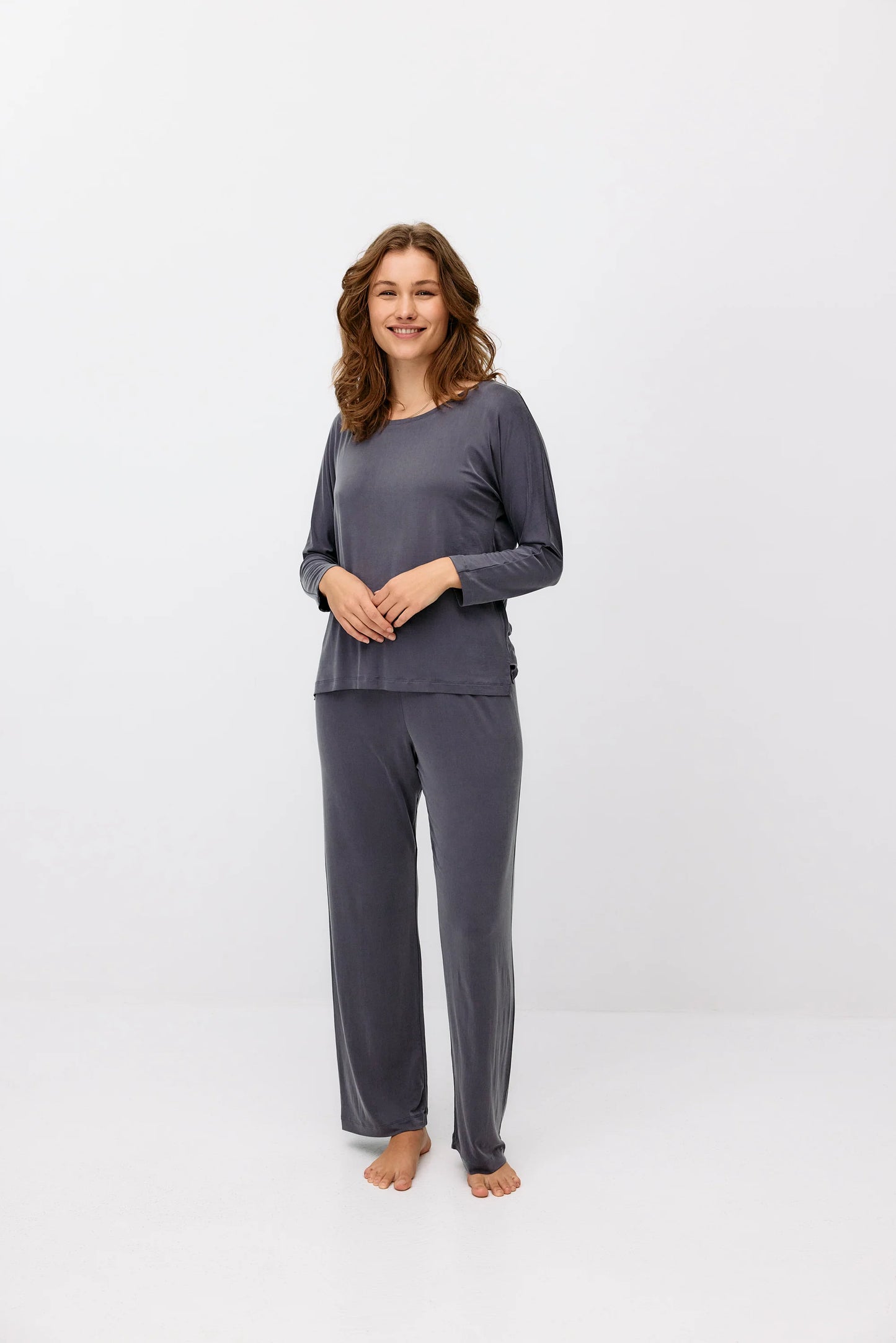 Lila grau Cupro Longsleeve