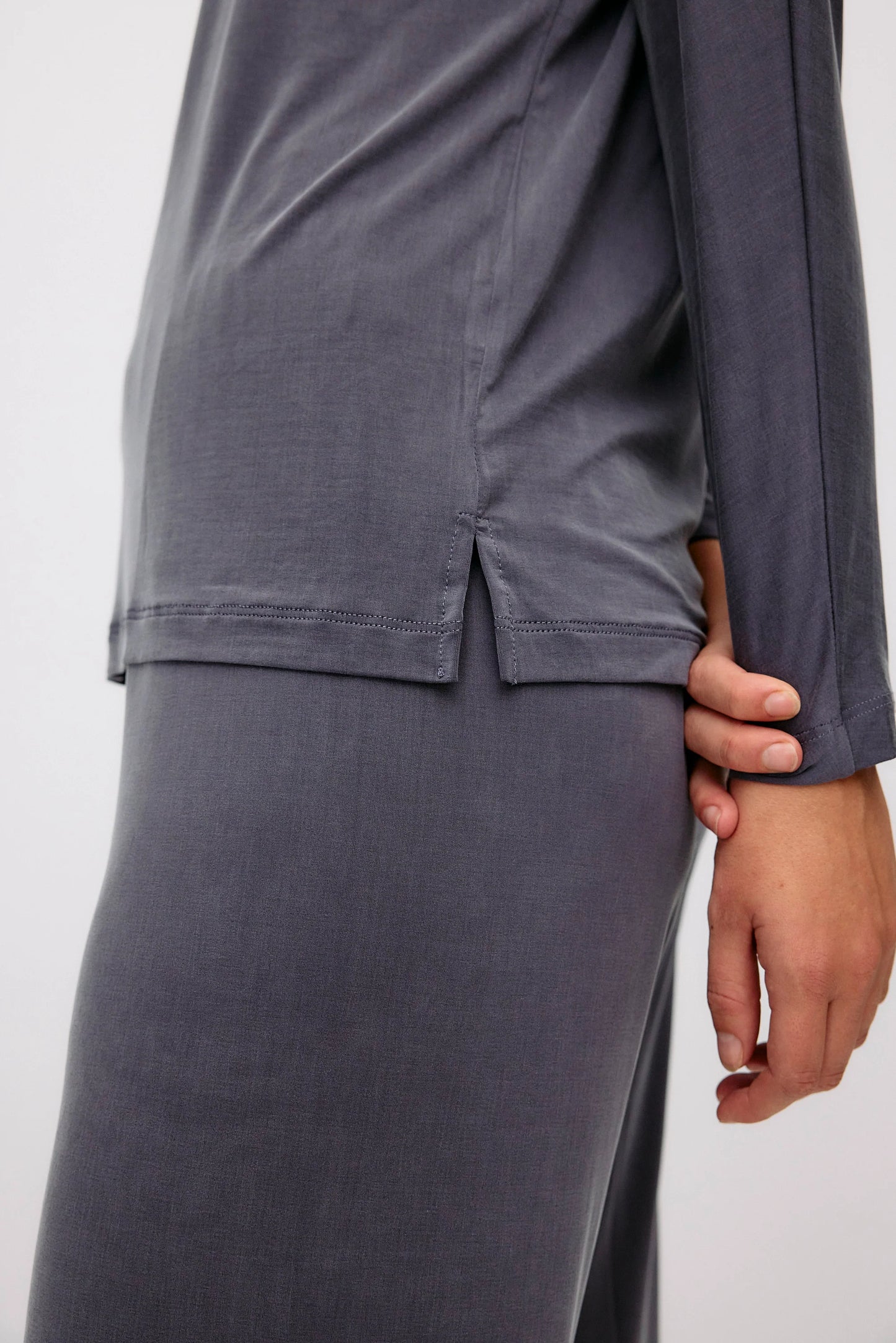 Lila grau Cupro Longsleeve