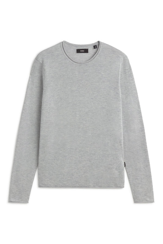 Ecoalf Milo hellgrauer dünner Pullover aus Wolle recycelt und Ecovero