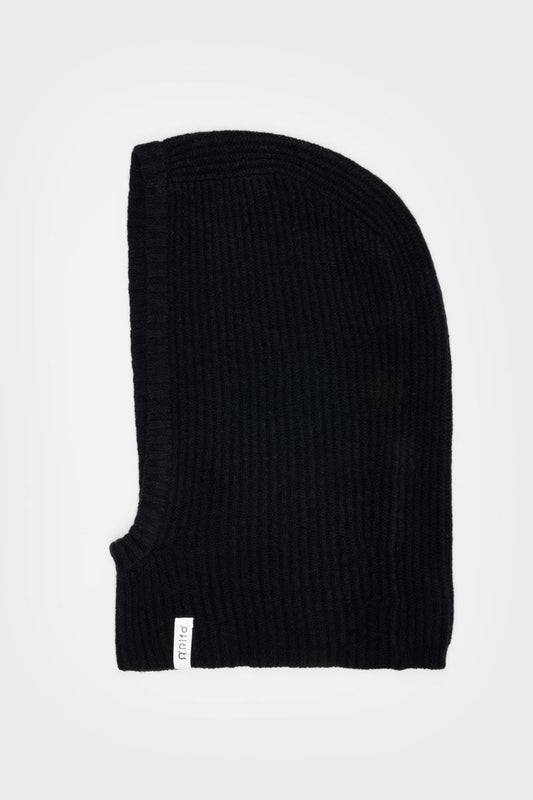 schwarzes Balaclava aus recyceltem Kaschmir Unisex