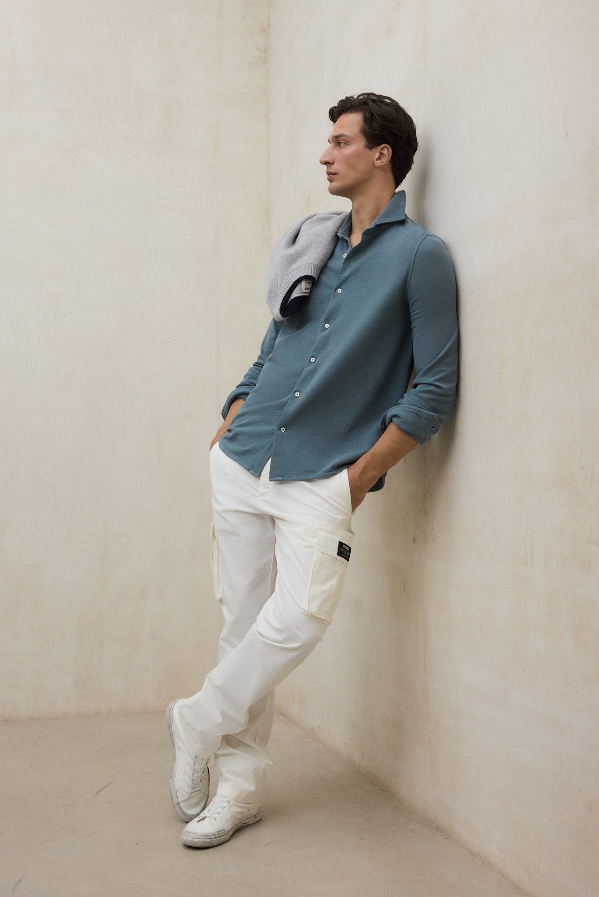 HEMD GOTHAM BLAUGRAU