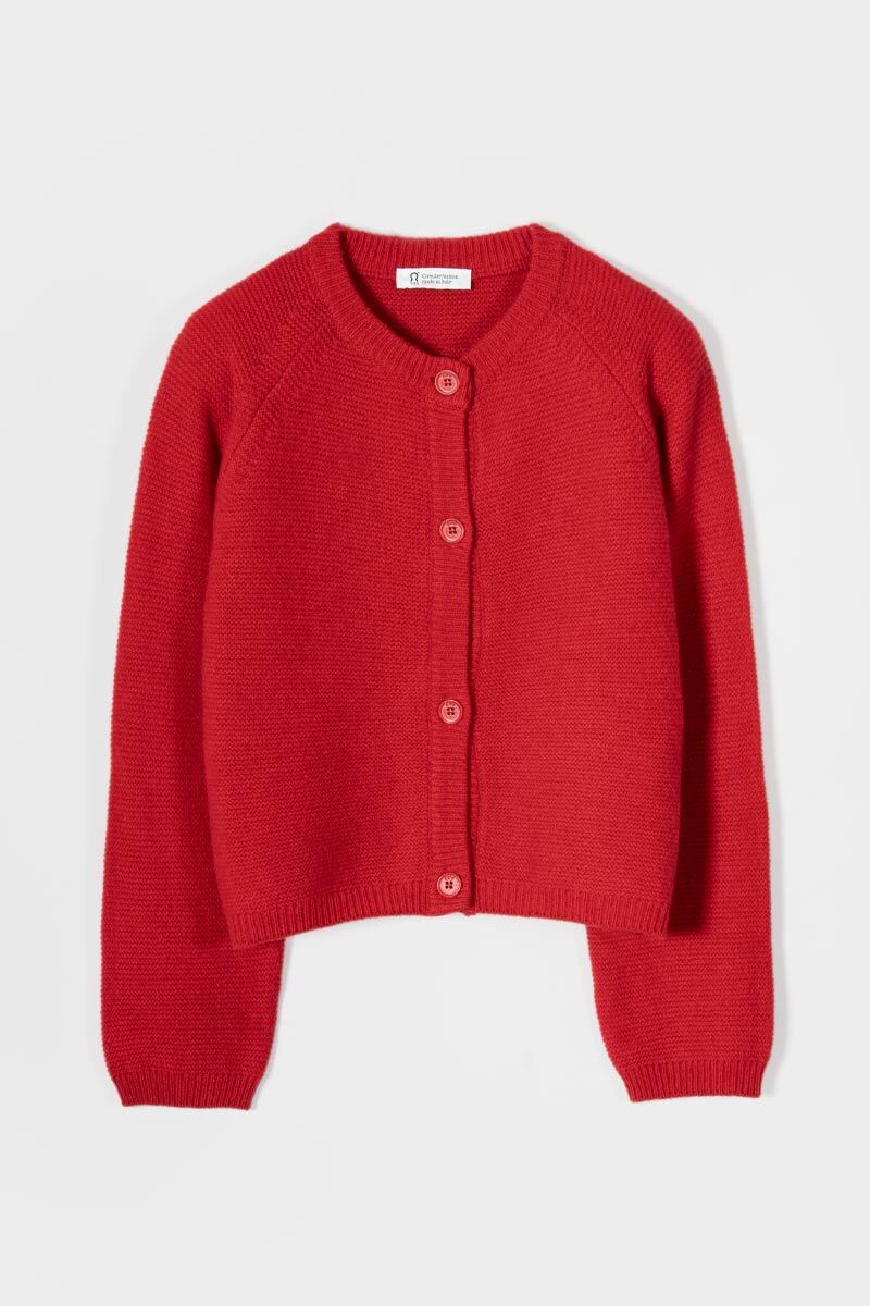 Rifo Mafalda Cardigan rot aus recycelter GRS zertifizierter Kaschmirwolle