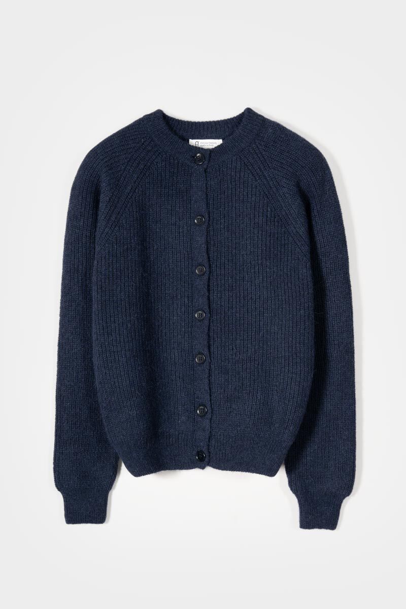 Rifo Vittoria Damen Cardigan dunkelblau aus recycelter GRS zertifizierter Alpakawolle