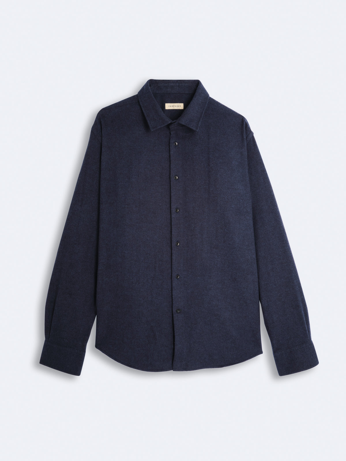 Carpasus dunkelblaues Flanellhemd Gurin - Casual Fit - aus zertifizierter Bio-Baumwolle