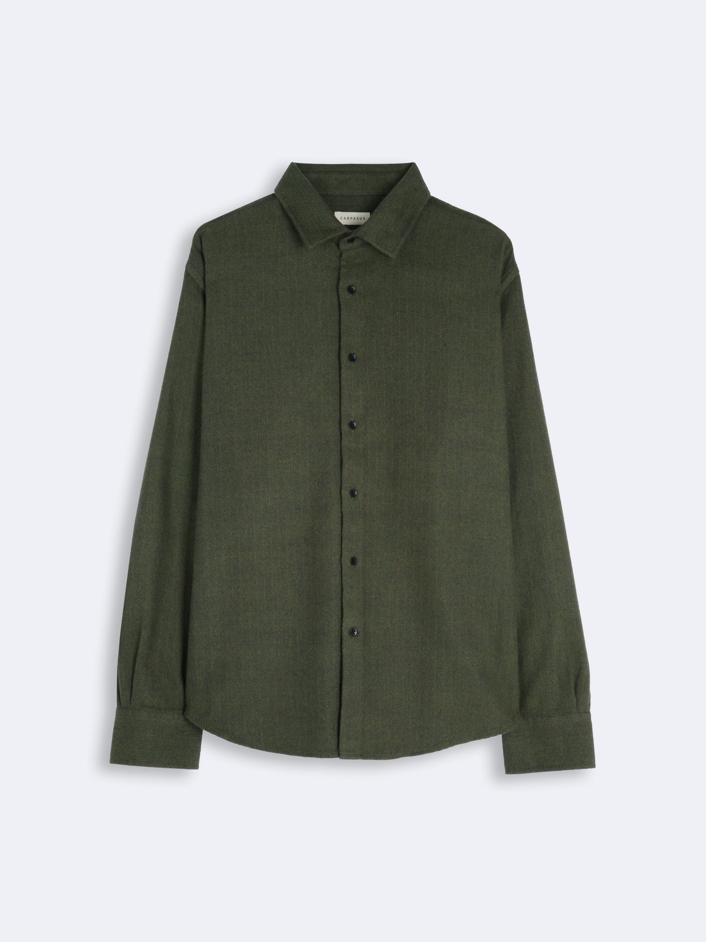 Carpasus dunkelgrünes Flanellhemd Gurin - Casual Fit - aus zertifizierter Bio-Baumwolle