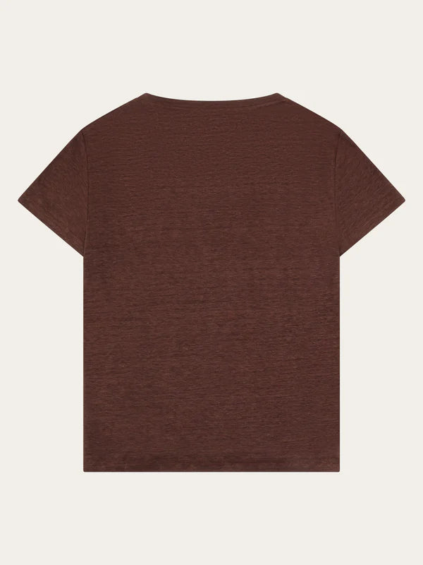T-Shirt aus Leinen mit V-Ausschnitt