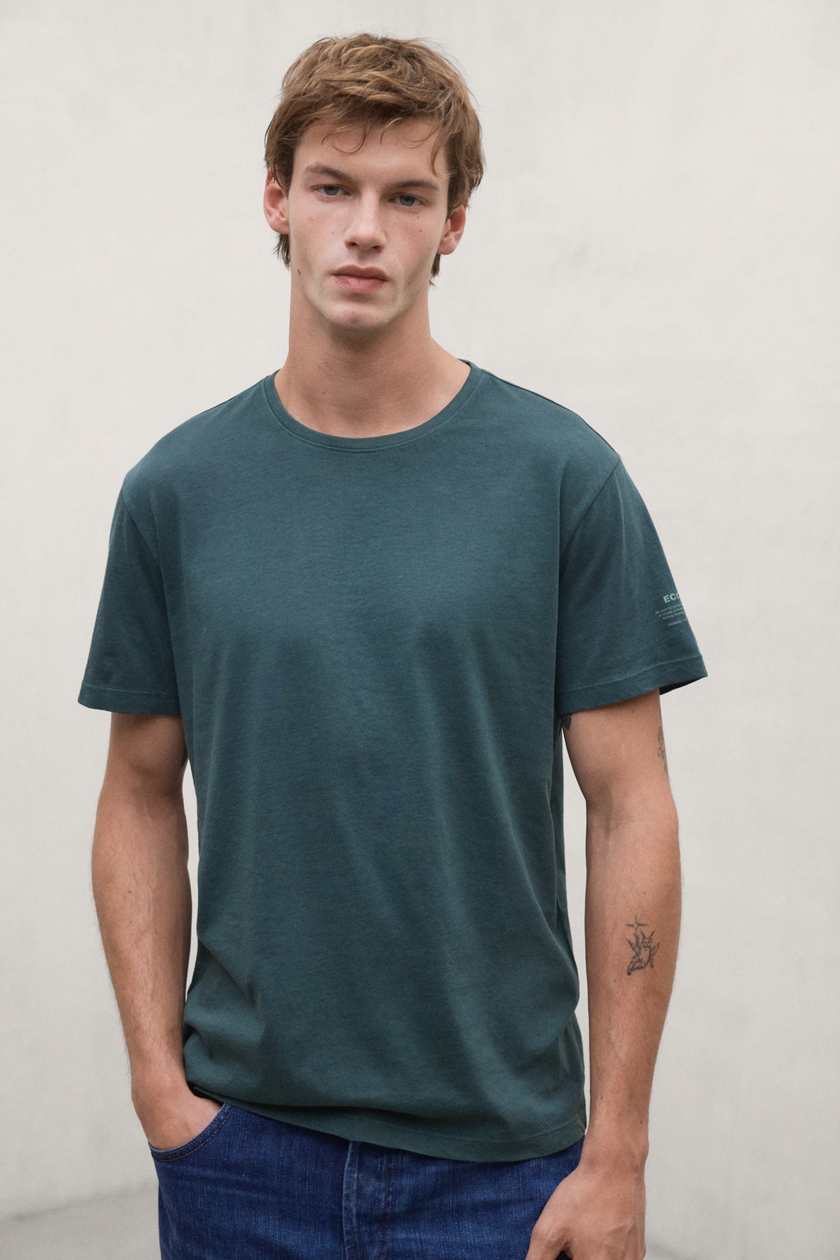 Ecoalf Vent grünes T-Shirt 100% Baumwolle regenarativ