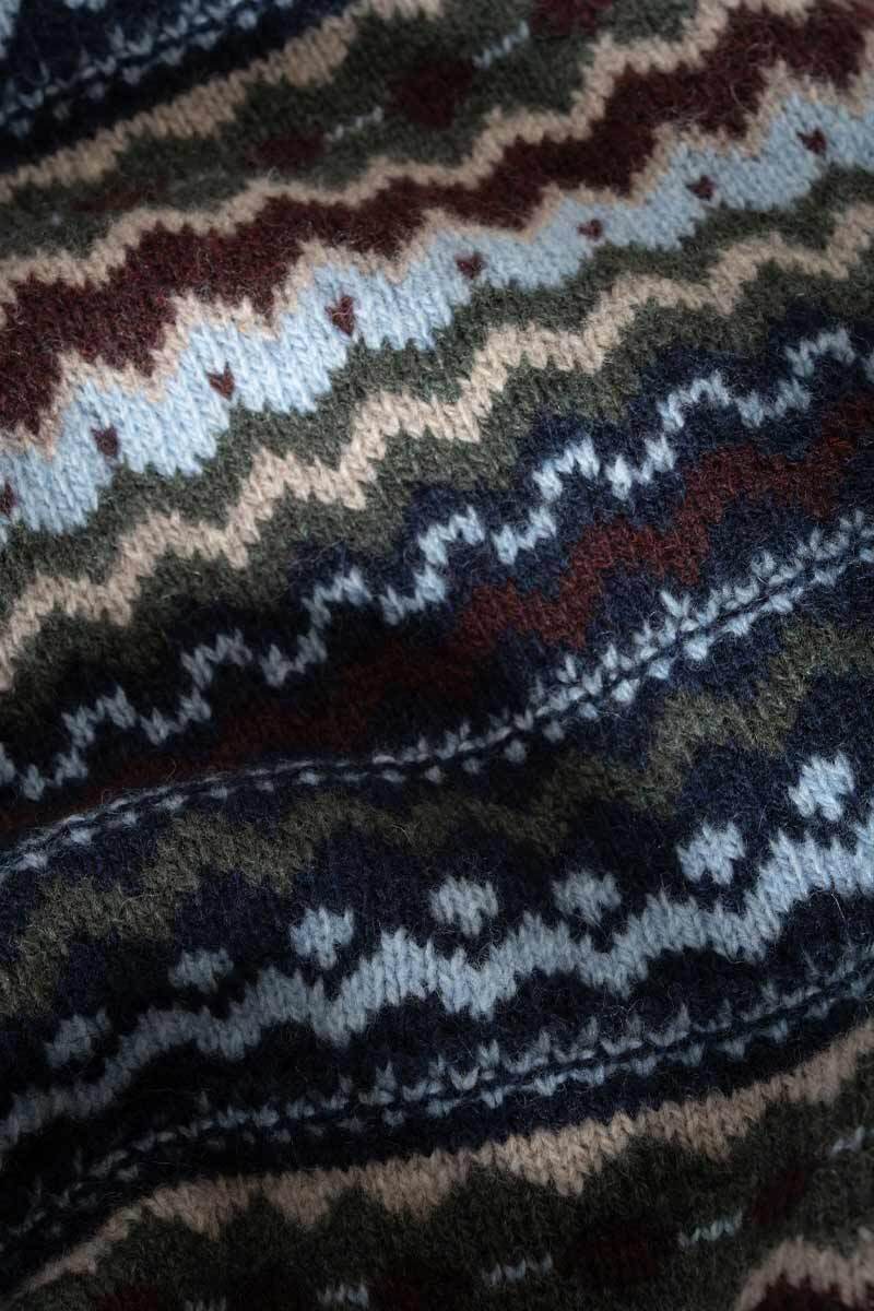 Rifo Armando Pulli mit Jacquardmuster dunkelblau aus recycelter GRS zertifizierter Wolle
