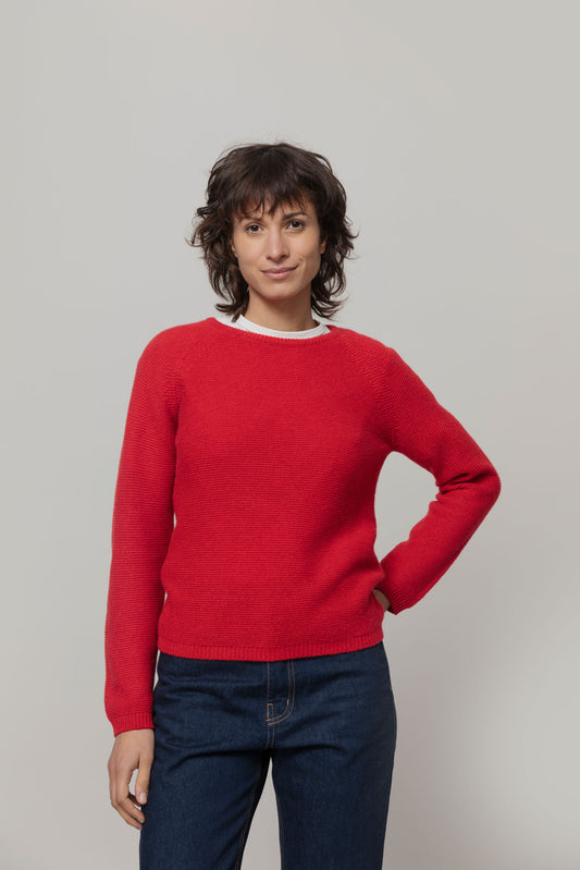 Rifo Pullover Giulietta roter Damen Pullover aus recyceltem Kaschmir