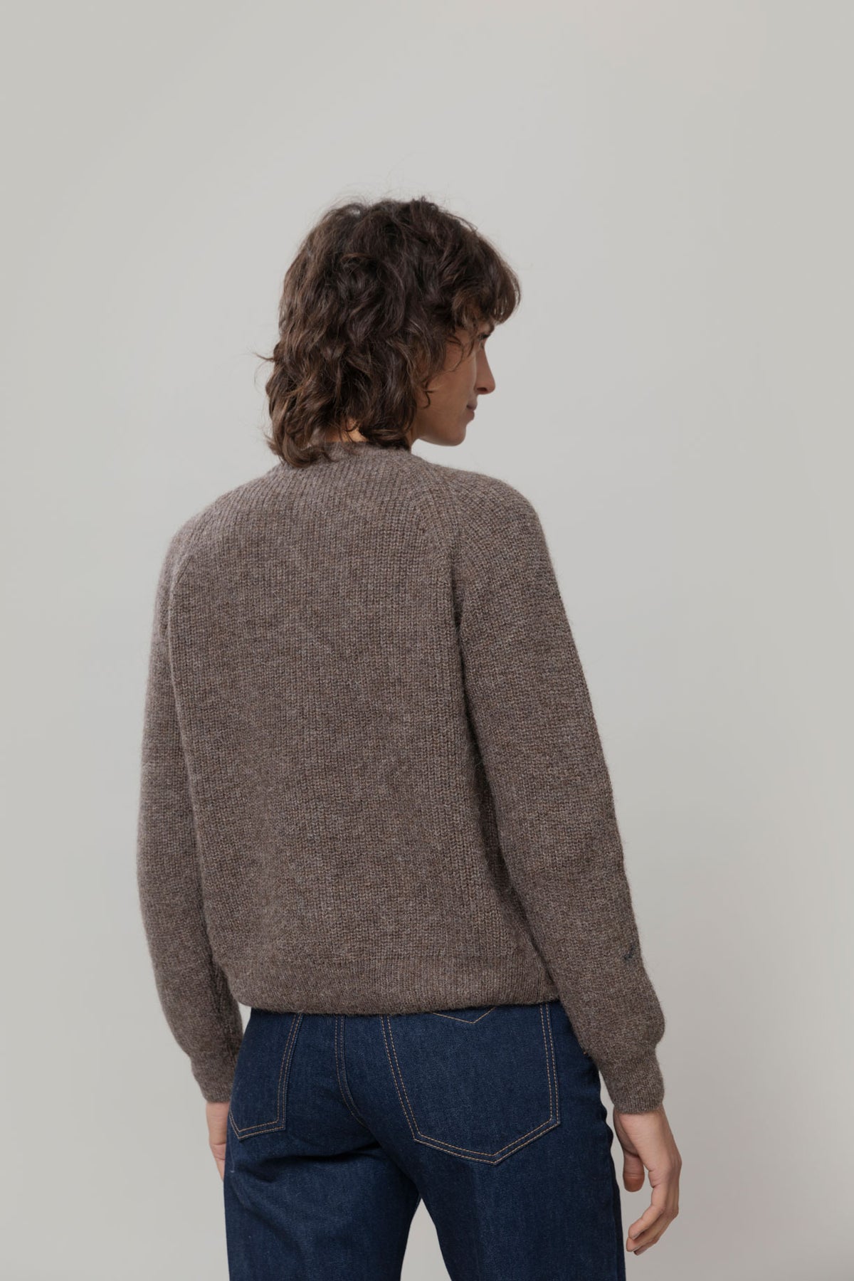 Rifo Vittoria Damen Cardigan braun aus recycelter GRS zertifizierter Alpakawolle