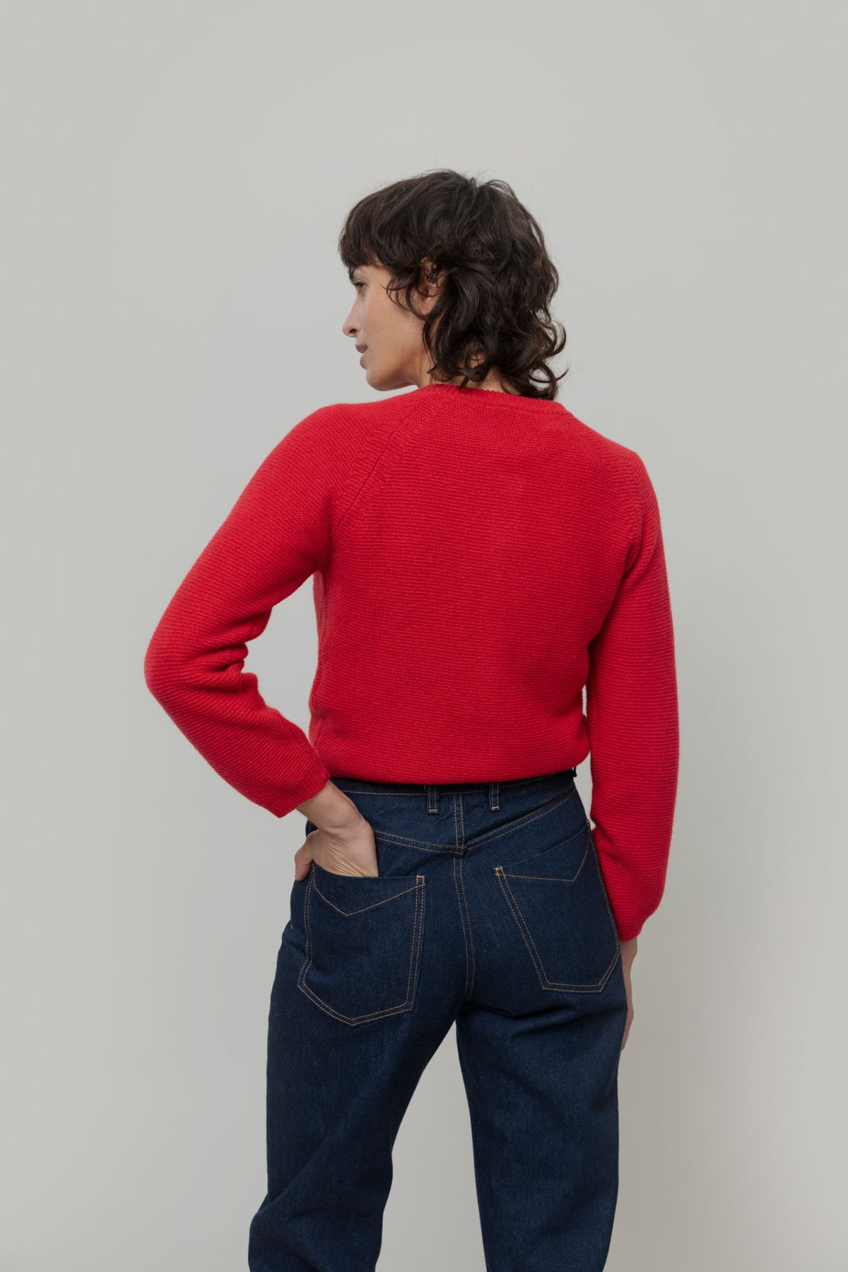 Rifo Mafalda Cardigan rot aus recycelter GRS zertifizierter Kaschmirwolle