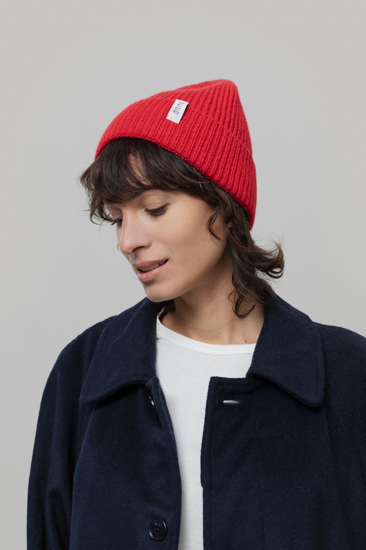 Rifo Marcello rote unisex Kaschmirmütze recyceltes Kaschmir