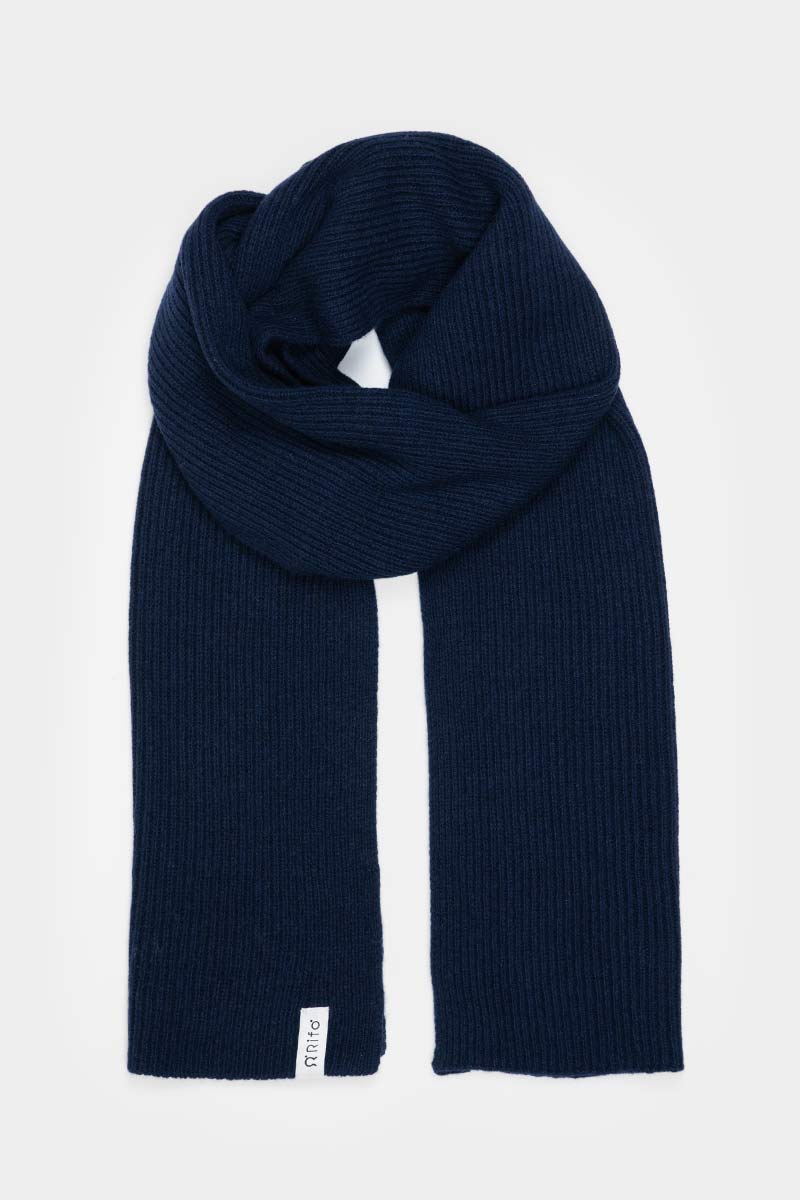 Rifo Federico schwarzer Schal unisex recyceltes Kaschmir