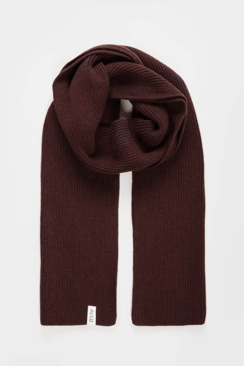 Rifo Federico dunkelbrauner Schal unisex recyceltes Kaschmir