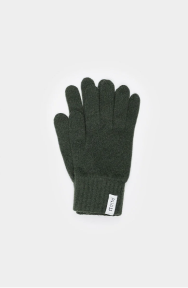 Rifo Handschuhe Anita - waldgrüne Handschuhe aus recycelter Kaschmirwolle GRS zertifiziert