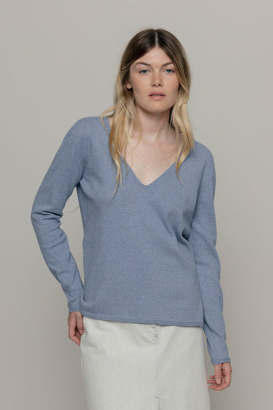 Damenpullover aus recycelter Baumwolle