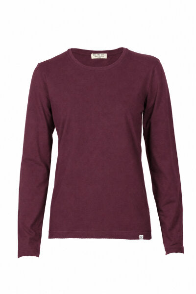 ZRCL Basic Juna Damen Langarmshirt dunkelrot 100% Bio-Baumwolle