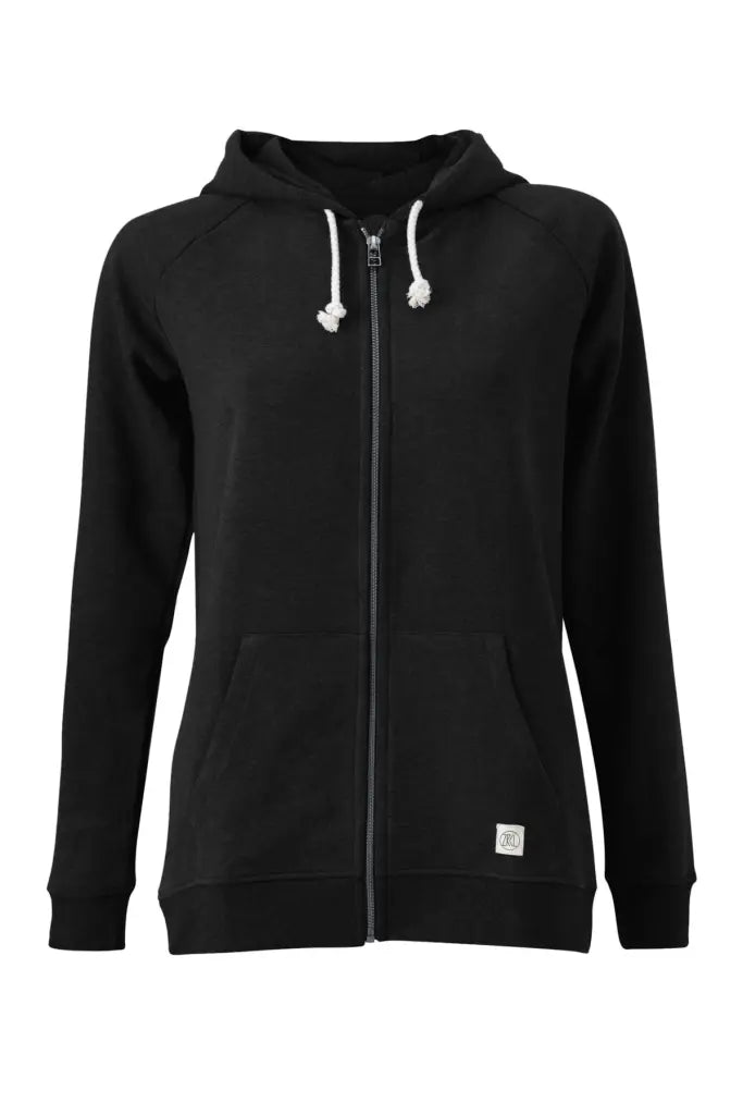 Schwarzer Zip Hoodie Damen