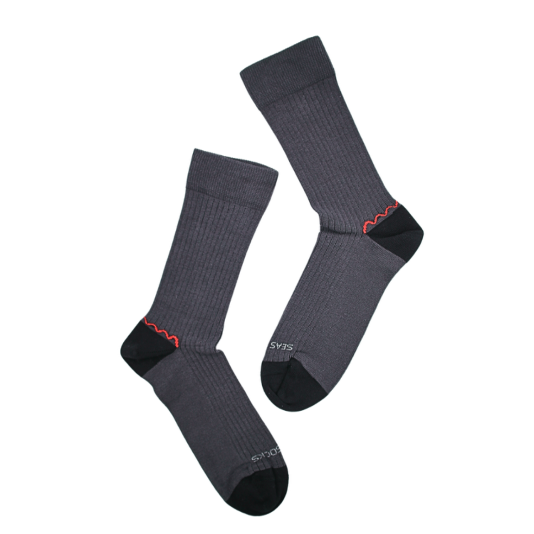 Dunkelgraue Sportsocken Healthy Seas aus Econyl und Bio Baumwolle "Shell"
