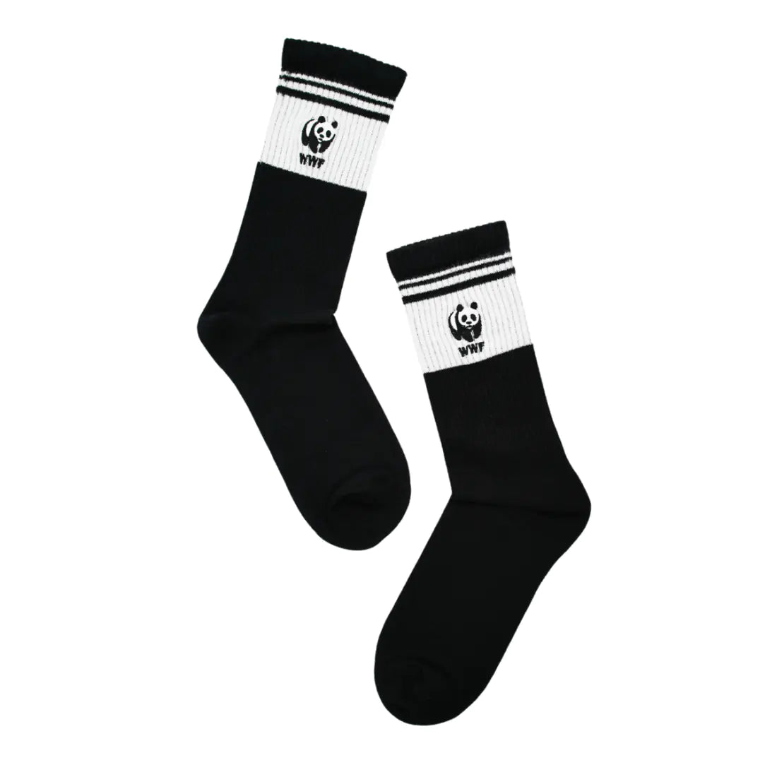 Schwarze WWF Sportsocken Healthy Seas aus Econyl und Bio Baumwolle