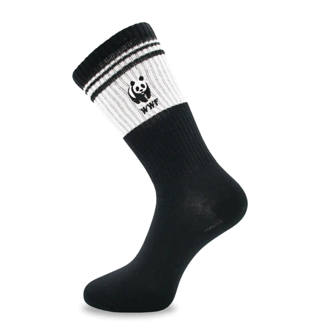 Schwarze WWF Sportsocken Healthy Seas aus Econyl und Bio Baumwolle