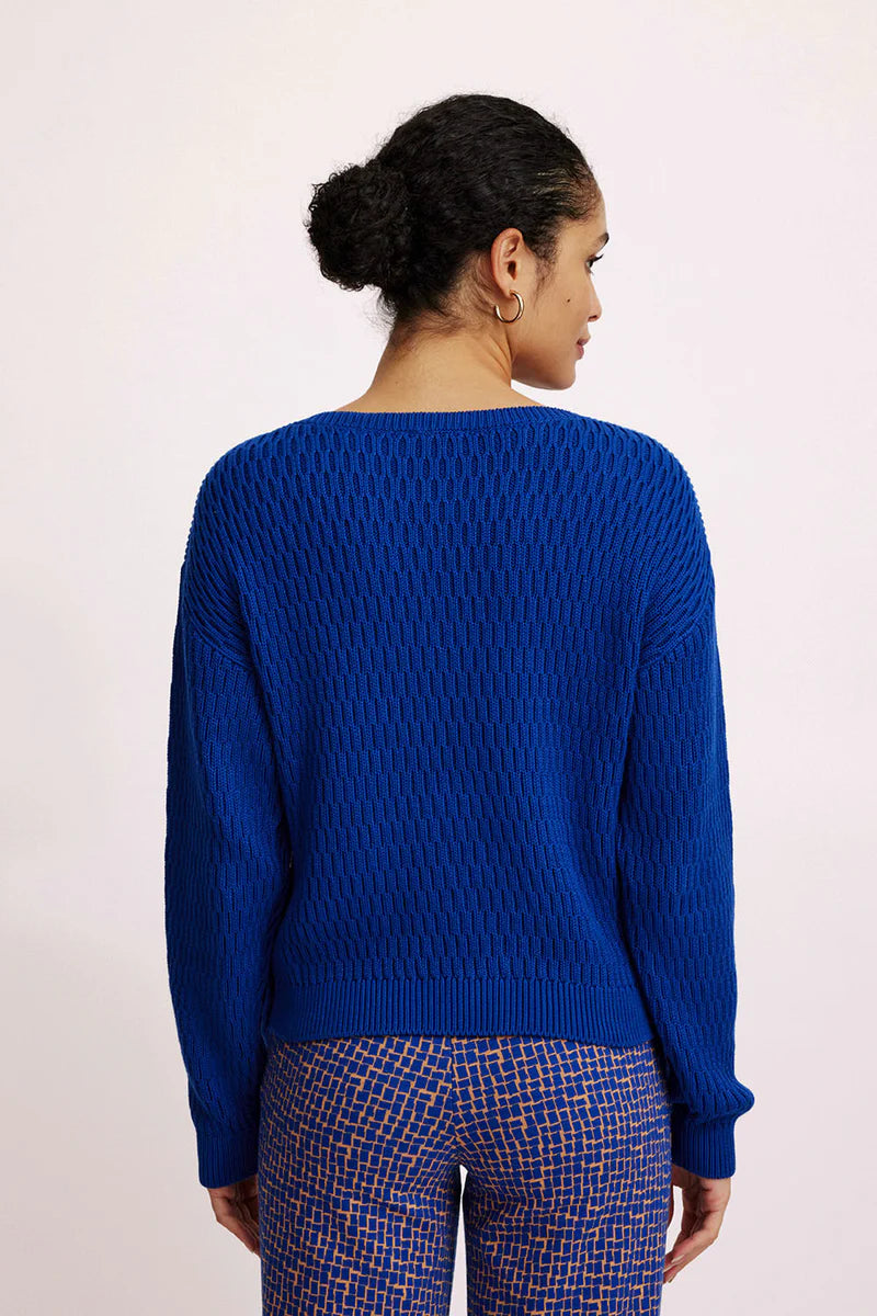 Königsblauer Strick Pullover