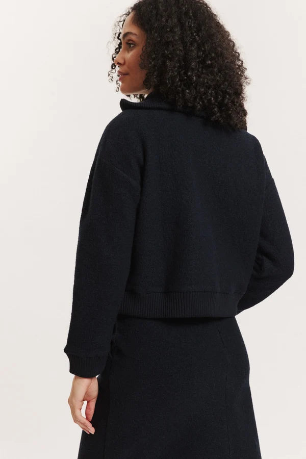 Tranquillo schwarze Wollwalk Jacke Miriaam - aus RWS-zertifizierter Wolle