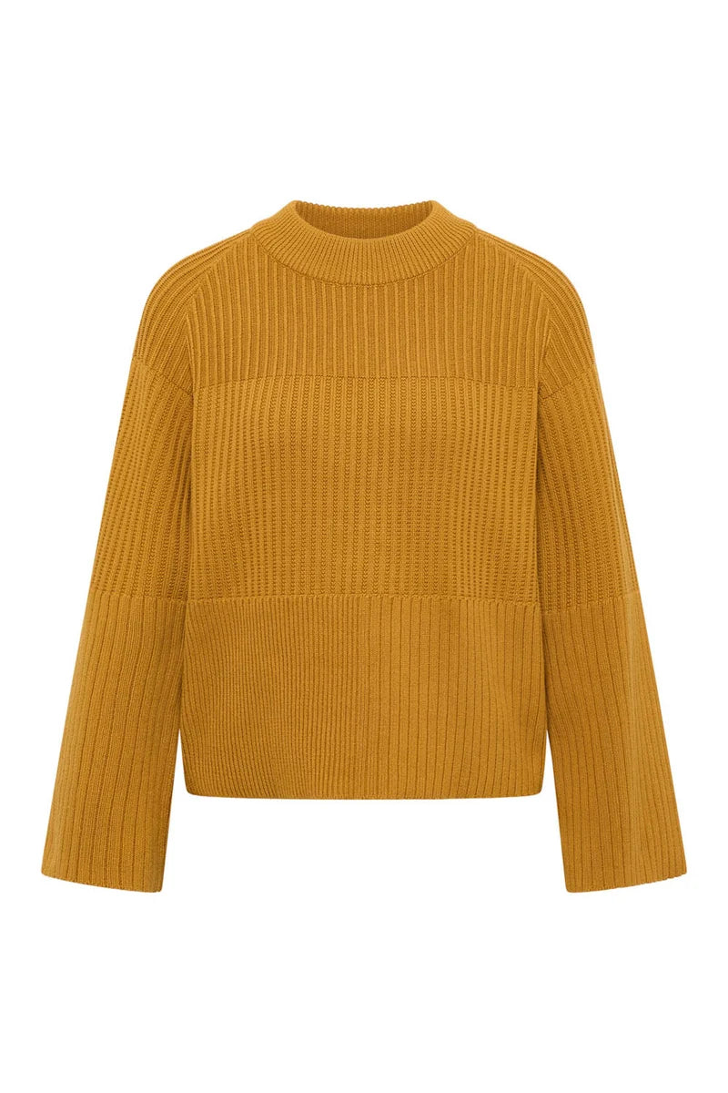 Tranquillo helbrauner Strickpullover Sunnaa -  aus GOTS-zertifizierte Bio-Baumwolle