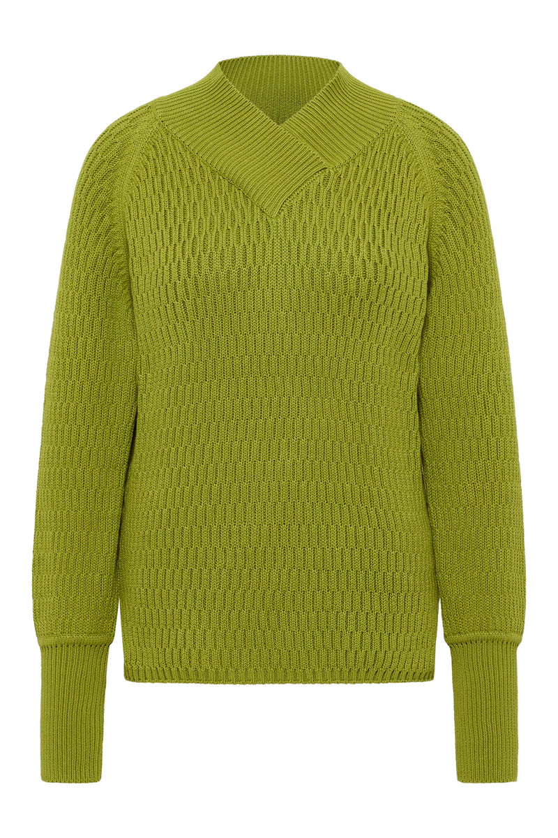 Pistaziengrüner Stick Pullover