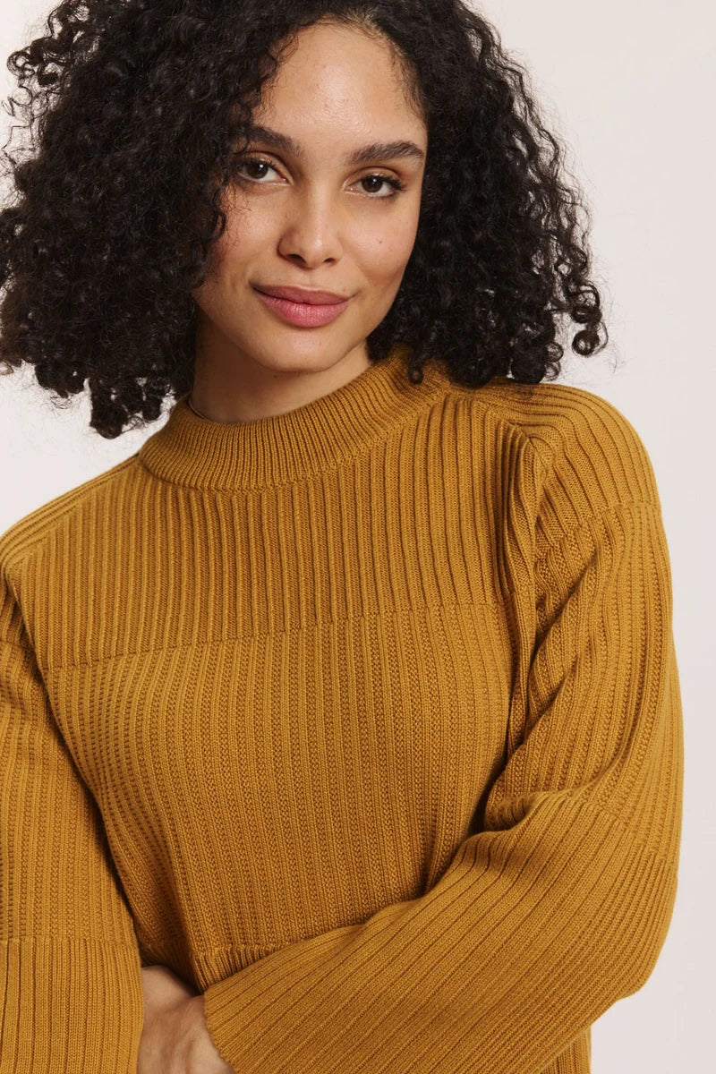 Tranquillo helbrauner Strickpullover Sunnaa -  aus GOTS-zertifizierte Bio-Baumwolle