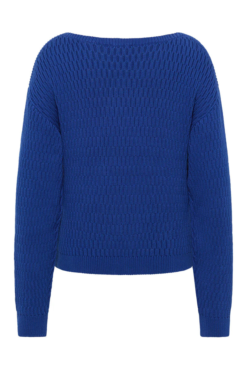 Königsblauer Strick Pullover