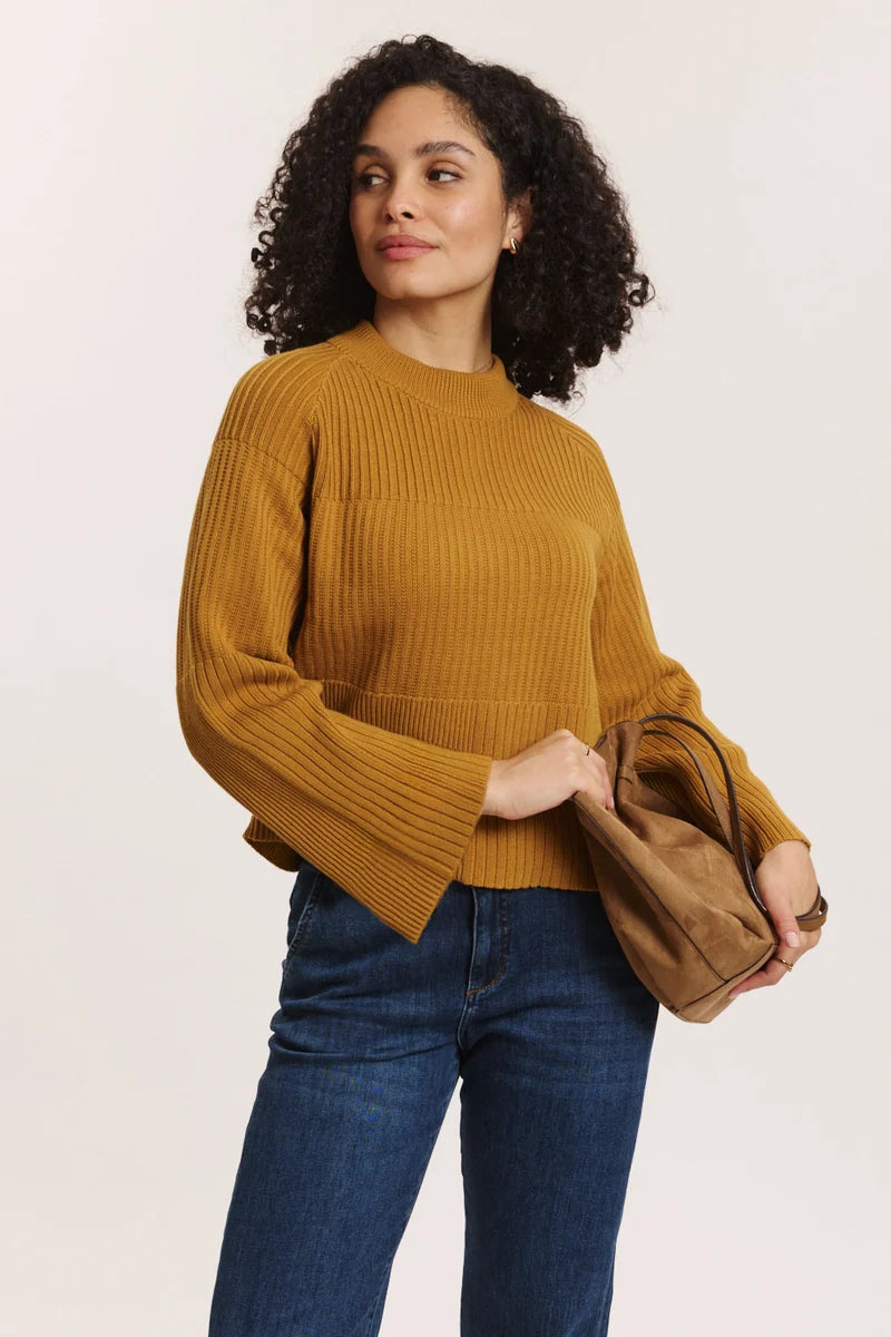 Tranquillo helbrauner Strickpullover Sunnaa -  aus GOTS-zertifizierte Bio-Baumwolle