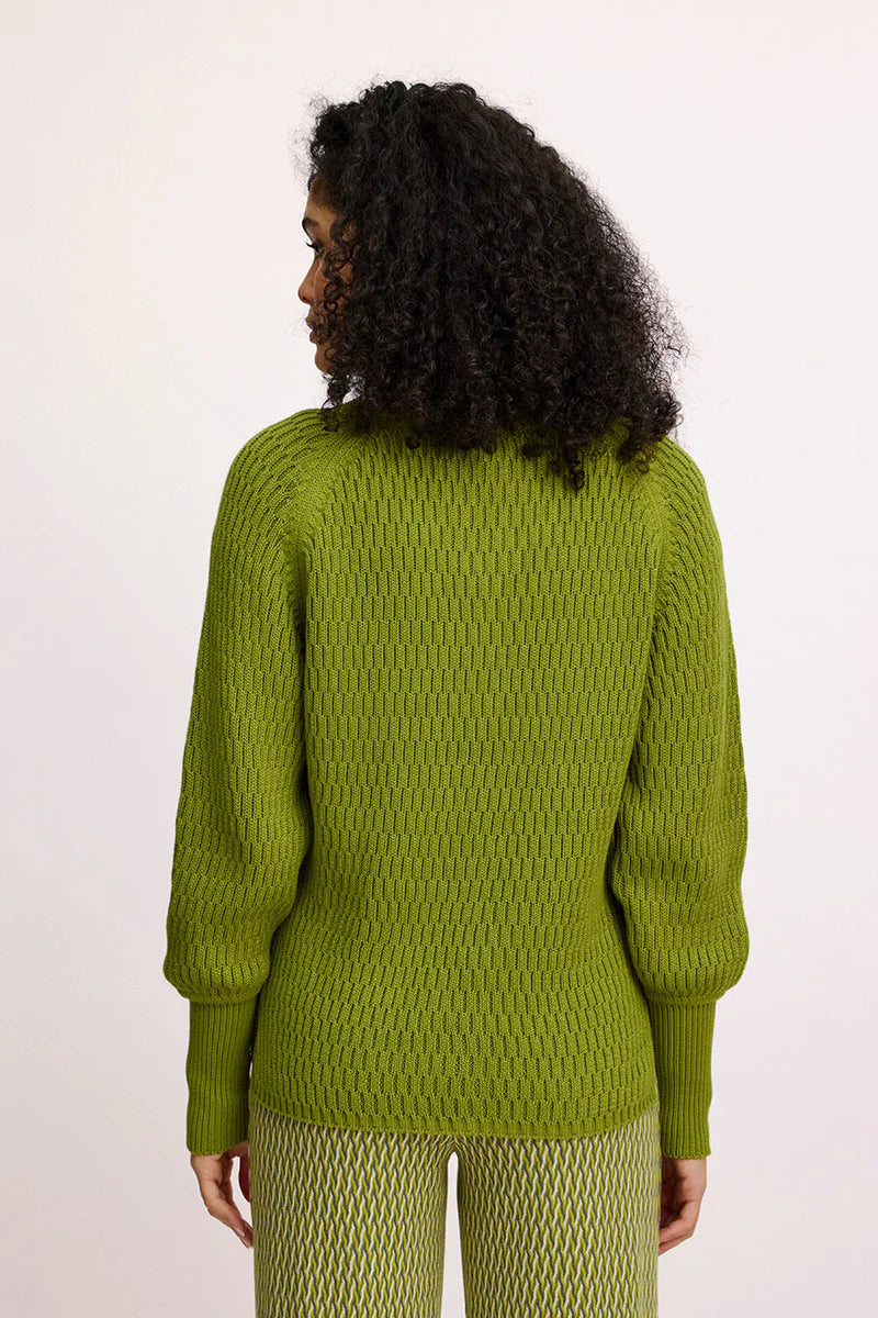 Pistaziengrüner Stick Pullover