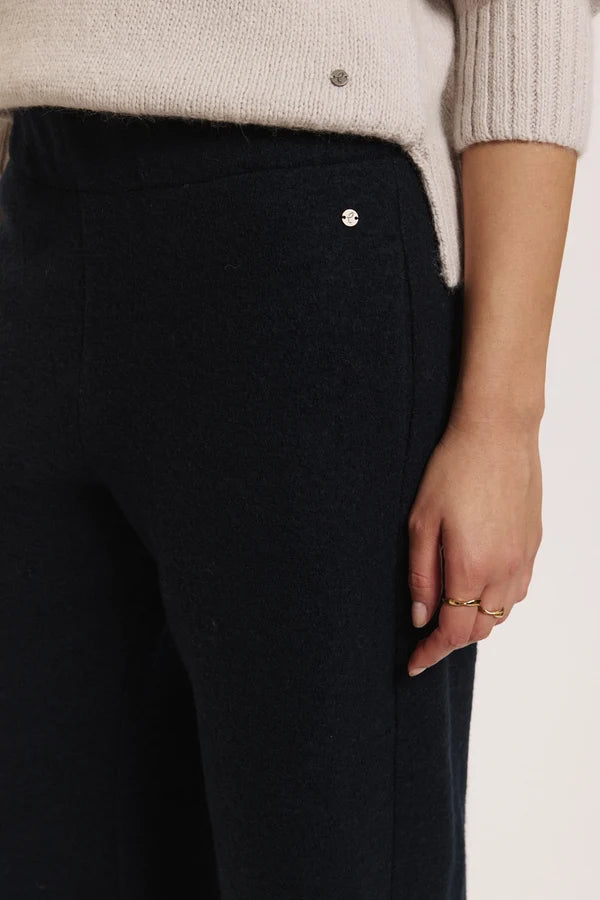 Tranquillo schwarze Wollwalkhose Beckyy -  aus RWS-zertifizierter Wolle