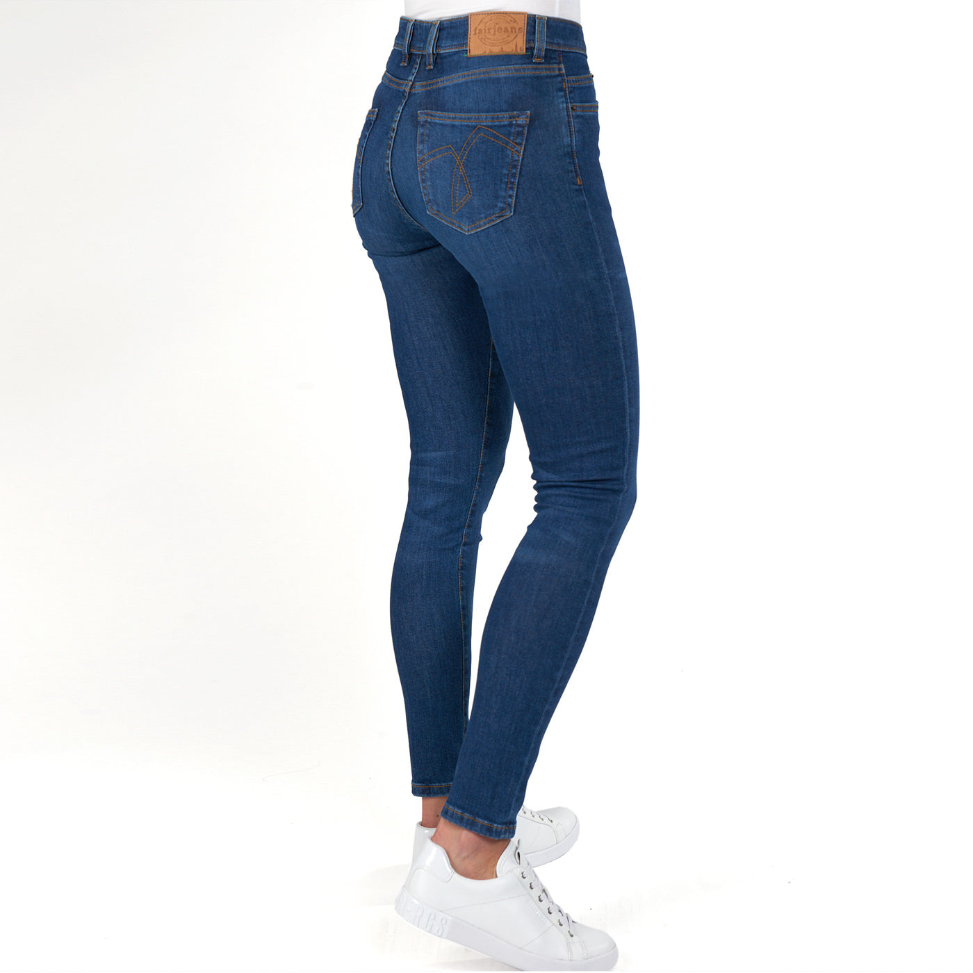 Jeans Damen Skinny High Fairjeans washed blue